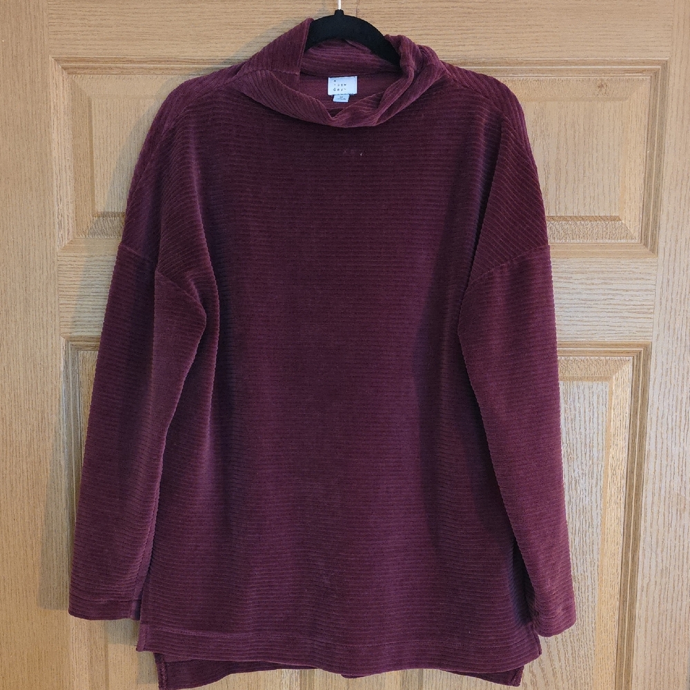 a new day Women's Rich Burgundy Cowl Neck Sweater